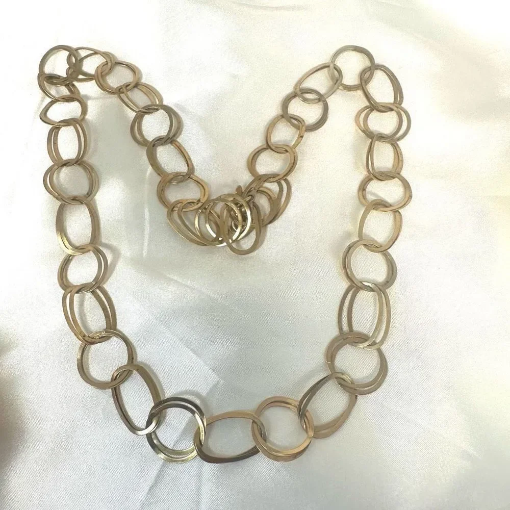 Premier Designs gold tone long link necklace